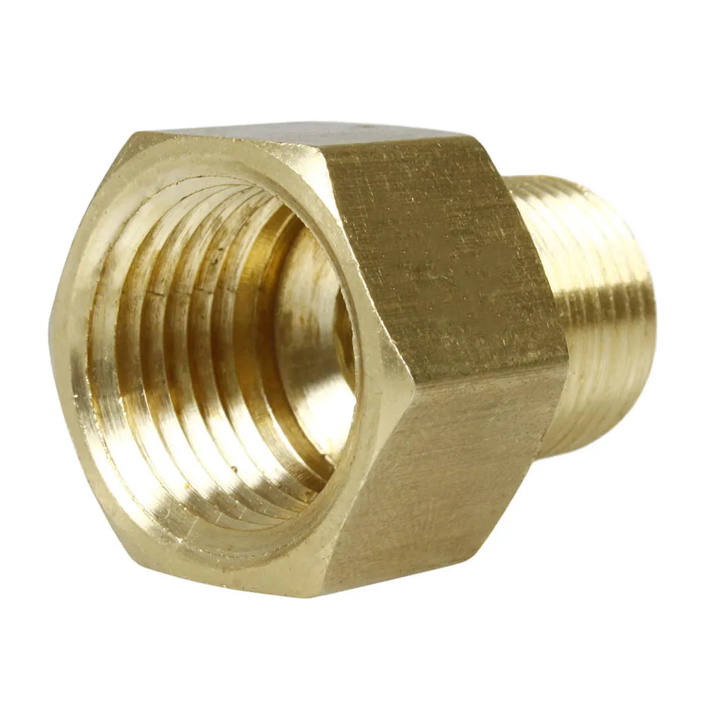 1/2" x 3/8" Female NPTF x Male NPTF Solid Brass Extension Adapter Pipe Fitting