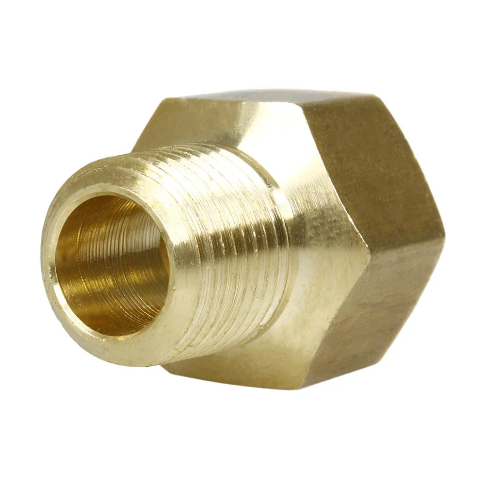 1/2" x 3/8" Female NPTF x Male NPTF Solid Brass Extension Adapter Pipe Fitting