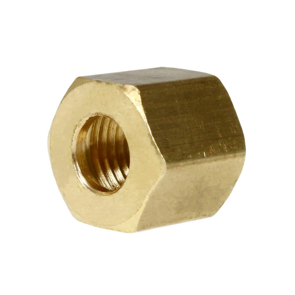 1/4" Compression Nut Hex Shape 7/16"-24 Thread Size Solid Brass Fitting New