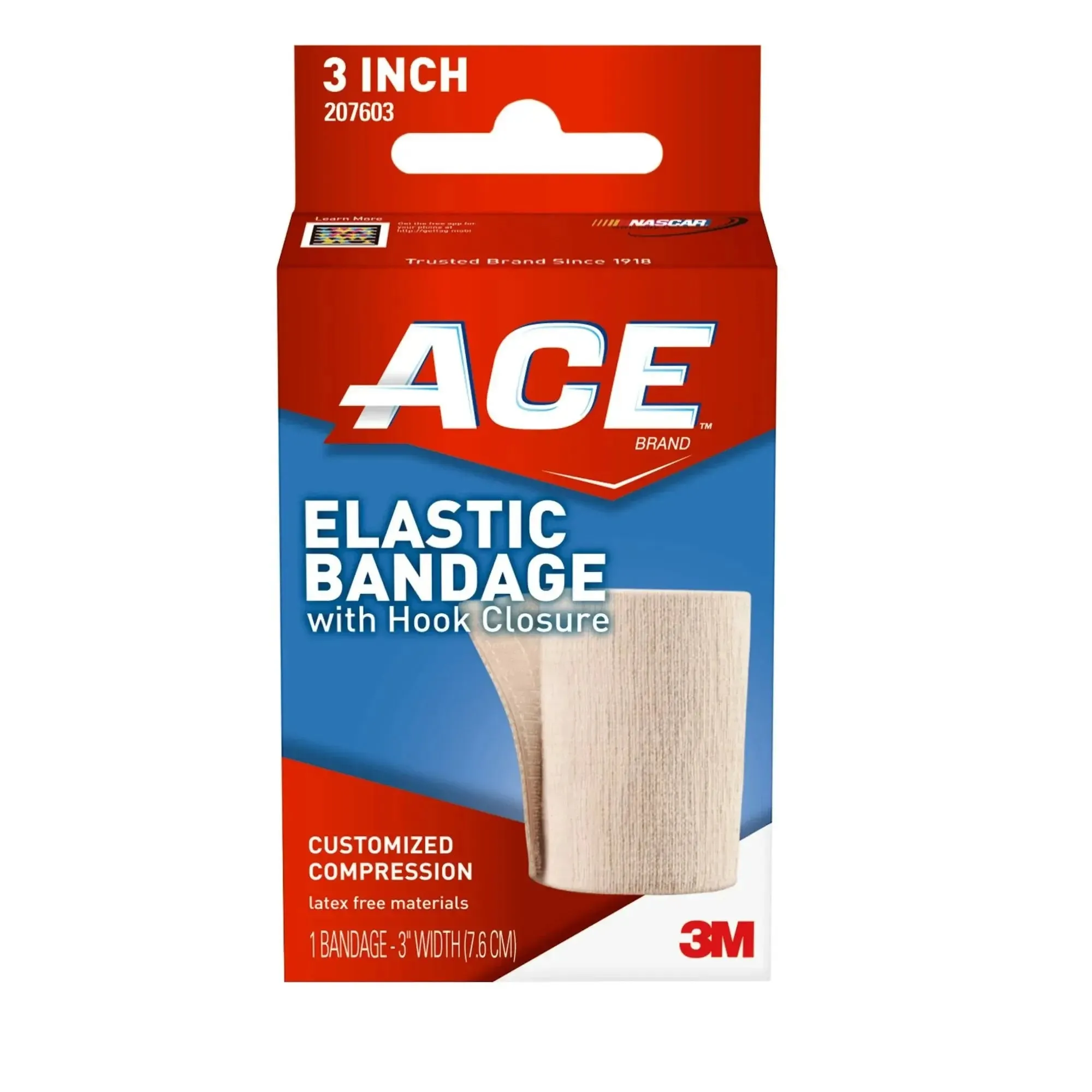 3M™ Ace™ Single Hook and Loop Closure Elastic Bandage, 3 Inch Width