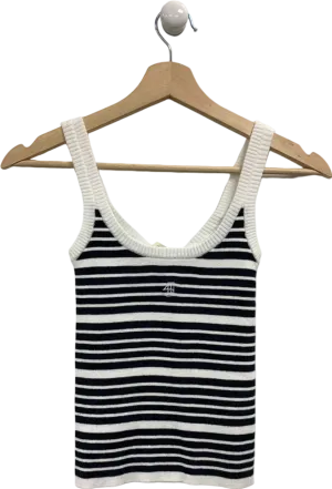 4th & Reckless Black and White Striped Knitted Tank Top UK 6