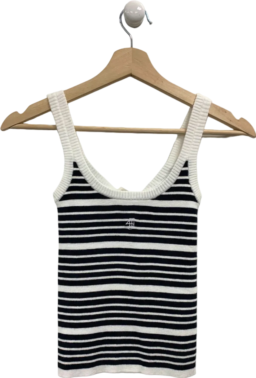 4th & Reckless Black and White Striped Knitted Tank Top UK 6