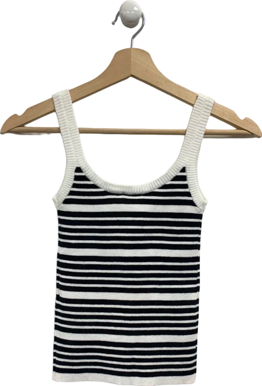 4th & Reckless Black and White Striped Knitted Tank Top UK 6