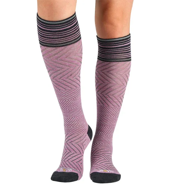 76% Rich Merino Wool Everyday Compression Socks (15-20mmHg) - Zig-Zag- 3 Pack