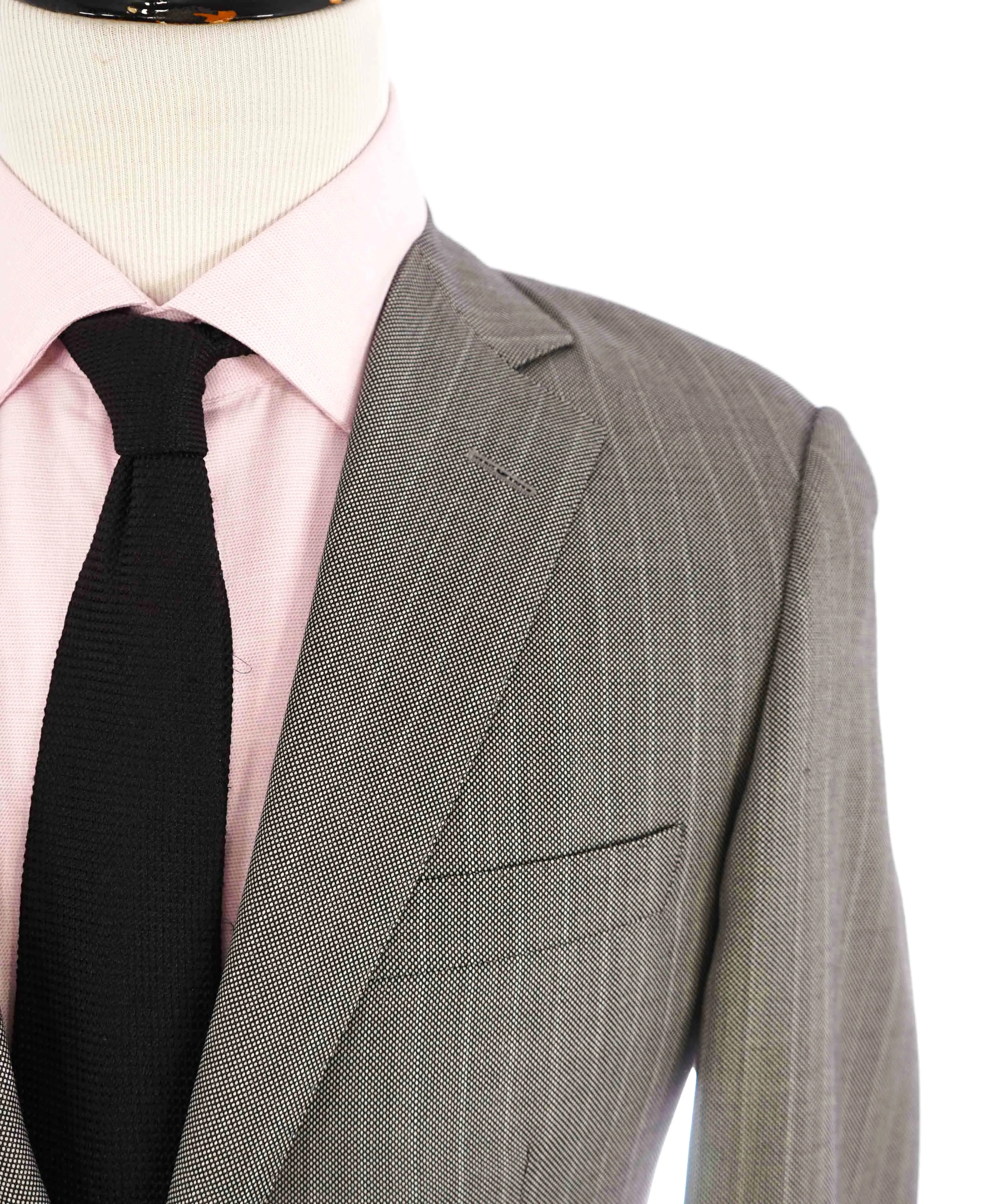 $995 SAMUELSOHN - Gray & Black Textured Birdseye Premium Grade Blazer - 38R