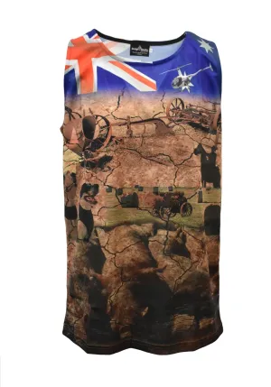 Adult UV Protective Tank Top Singlets - My Country Australia Plus  Size