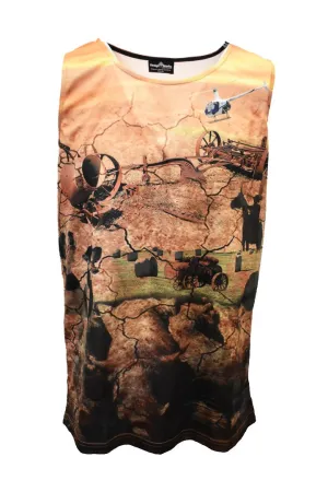 Adult UV Protective Tank Top Singlets - My Country Sunrise