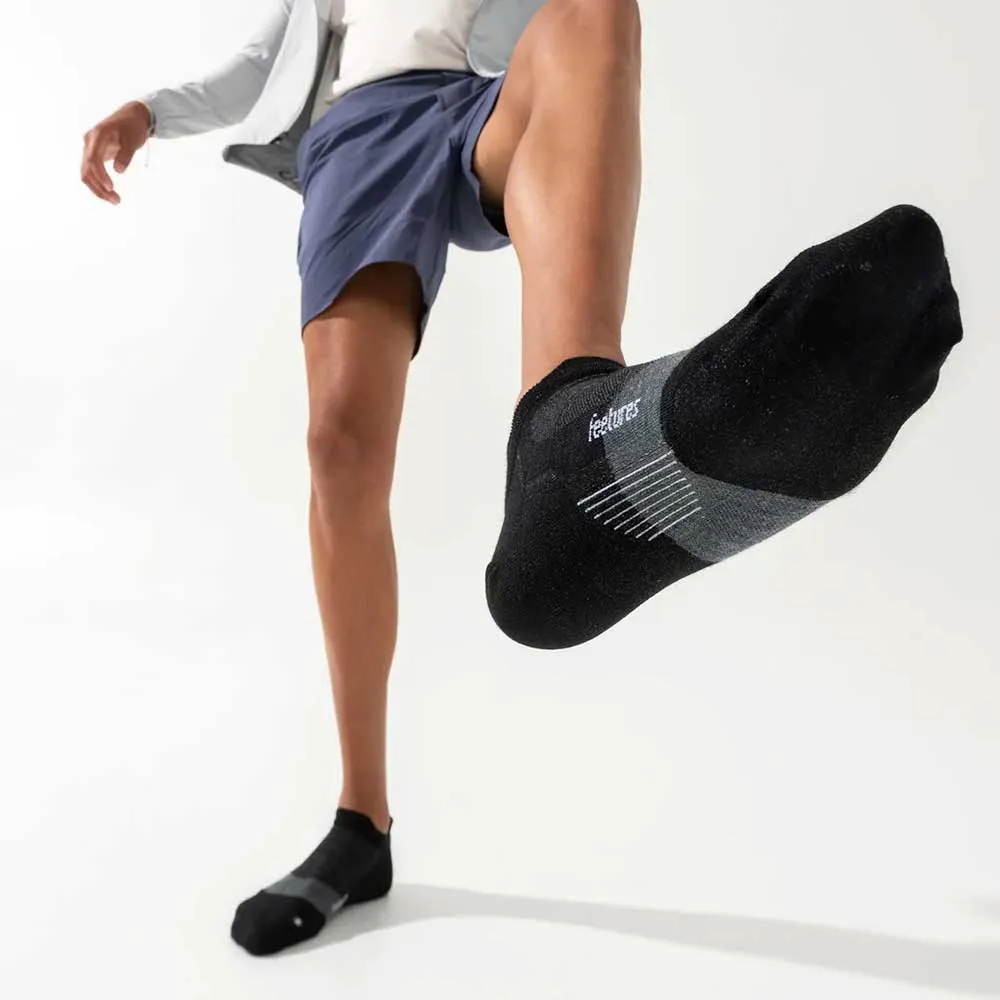 All Gender Merino 10 Cushion No Show Tab Socks - Charcoal