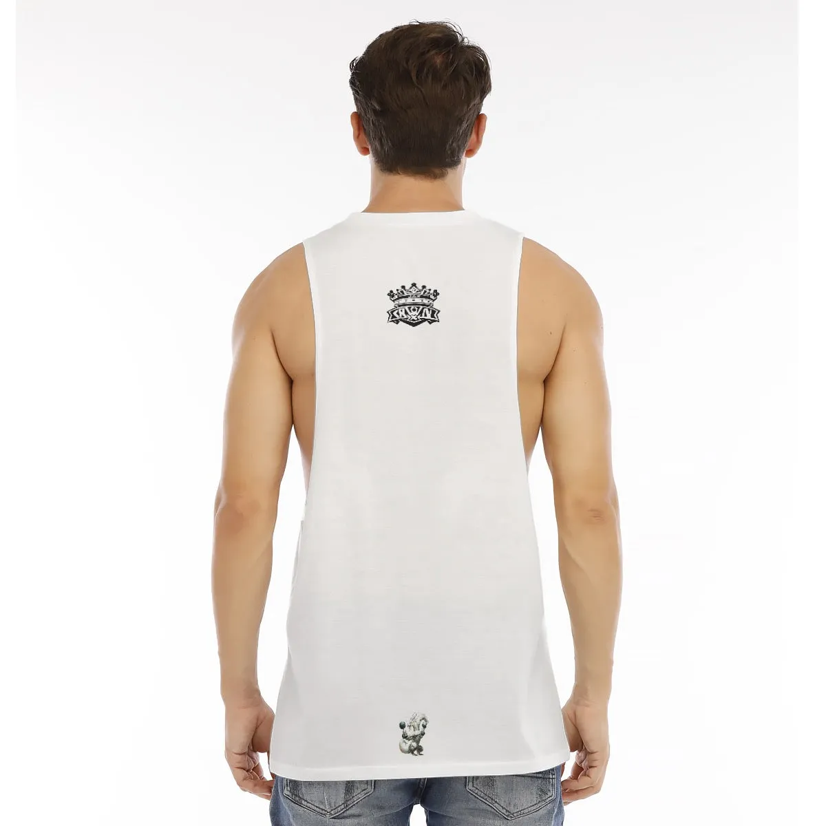 All-Over Print Men's O-neck Long Tank Top rise grind roar