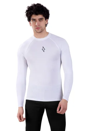 ALPHA - WHITE COMPRESSION T-SHIRT - FULL SLEEVE