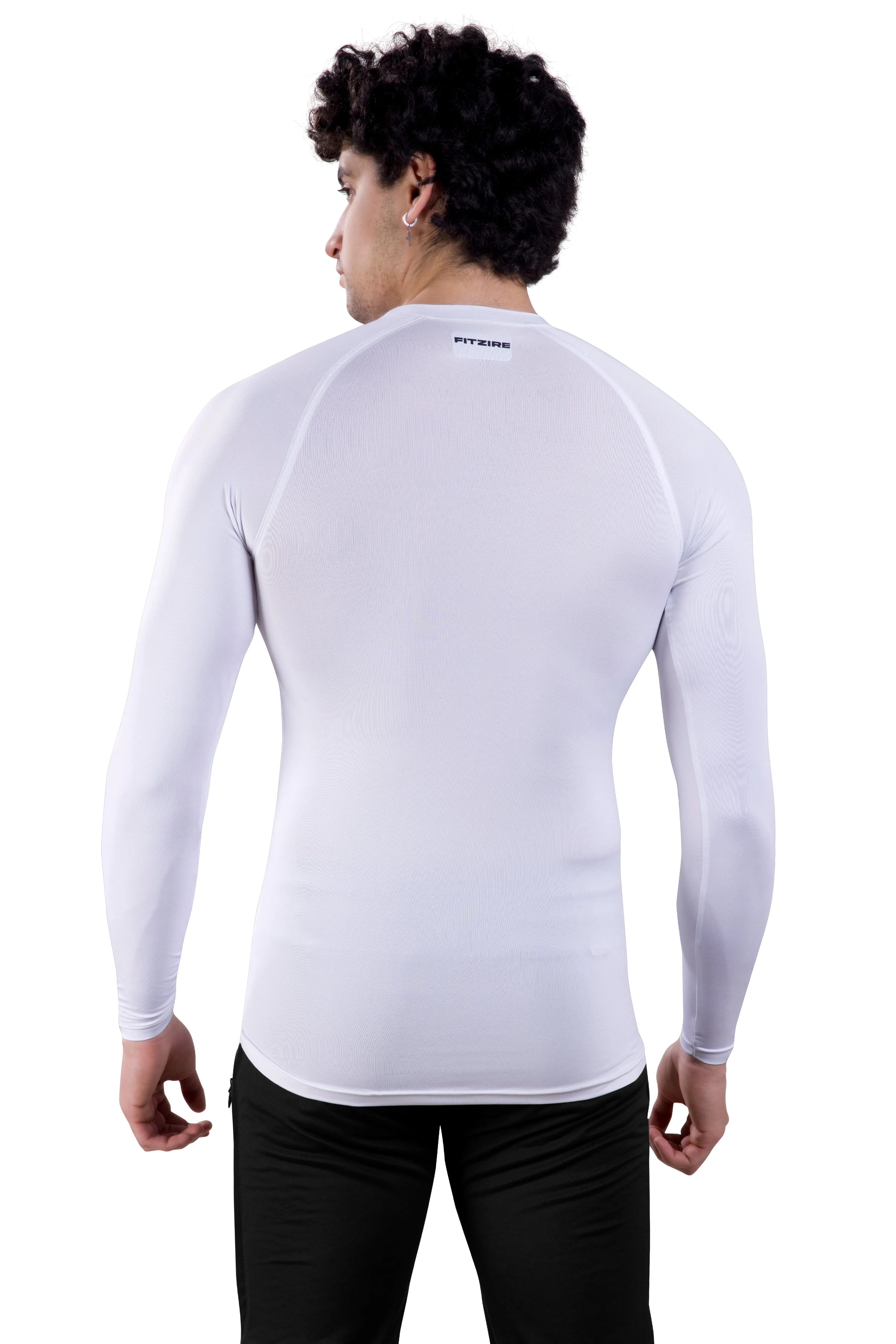 ALPHA - WHITE COMPRESSION T-SHIRT - FULL SLEEVE