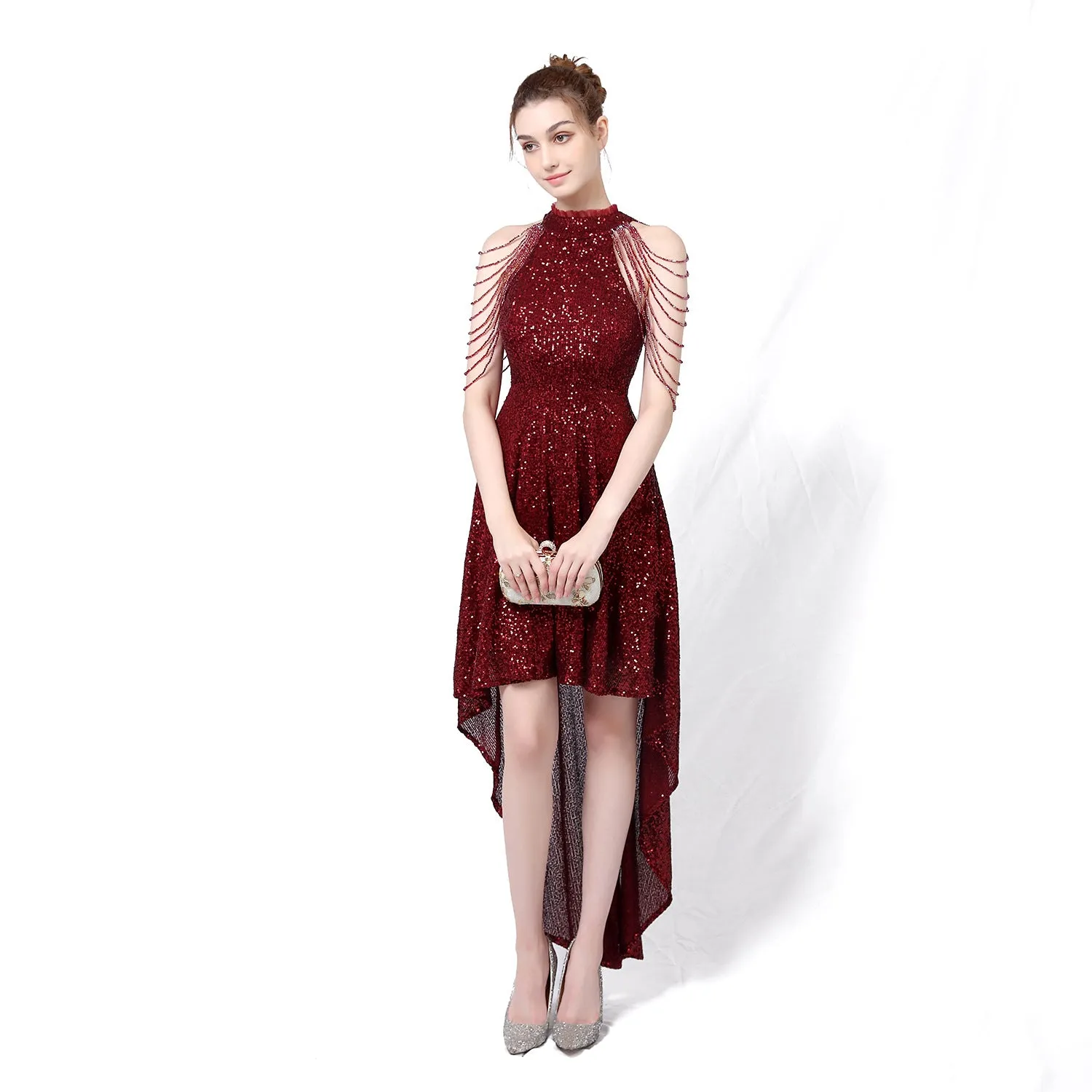 Amphitrite-18218-Beaded Hip Wrap Formal Dresses