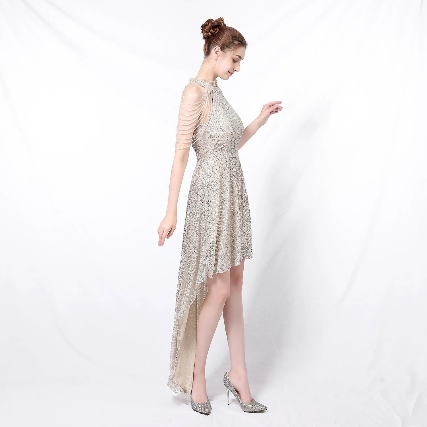 Amphitrite-18218-Beaded Hip Wrap Formal Dresses