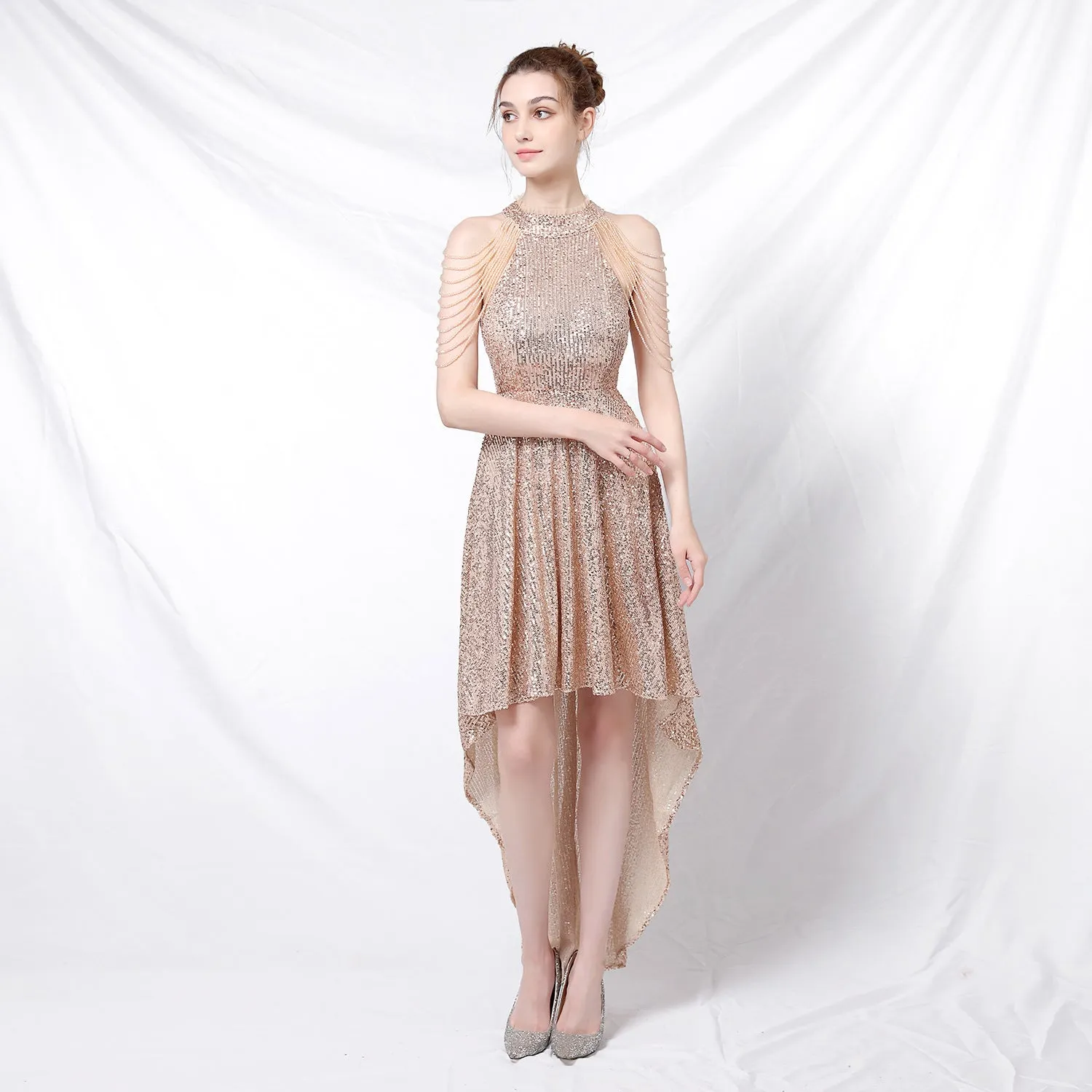 Amphitrite-18218-Beaded Hip Wrap Formal Dresses