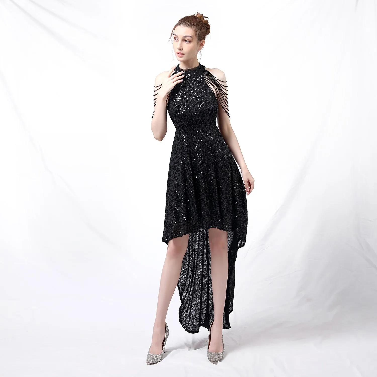 Amphitrite-18218-Beaded Hip Wrap Formal Dresses