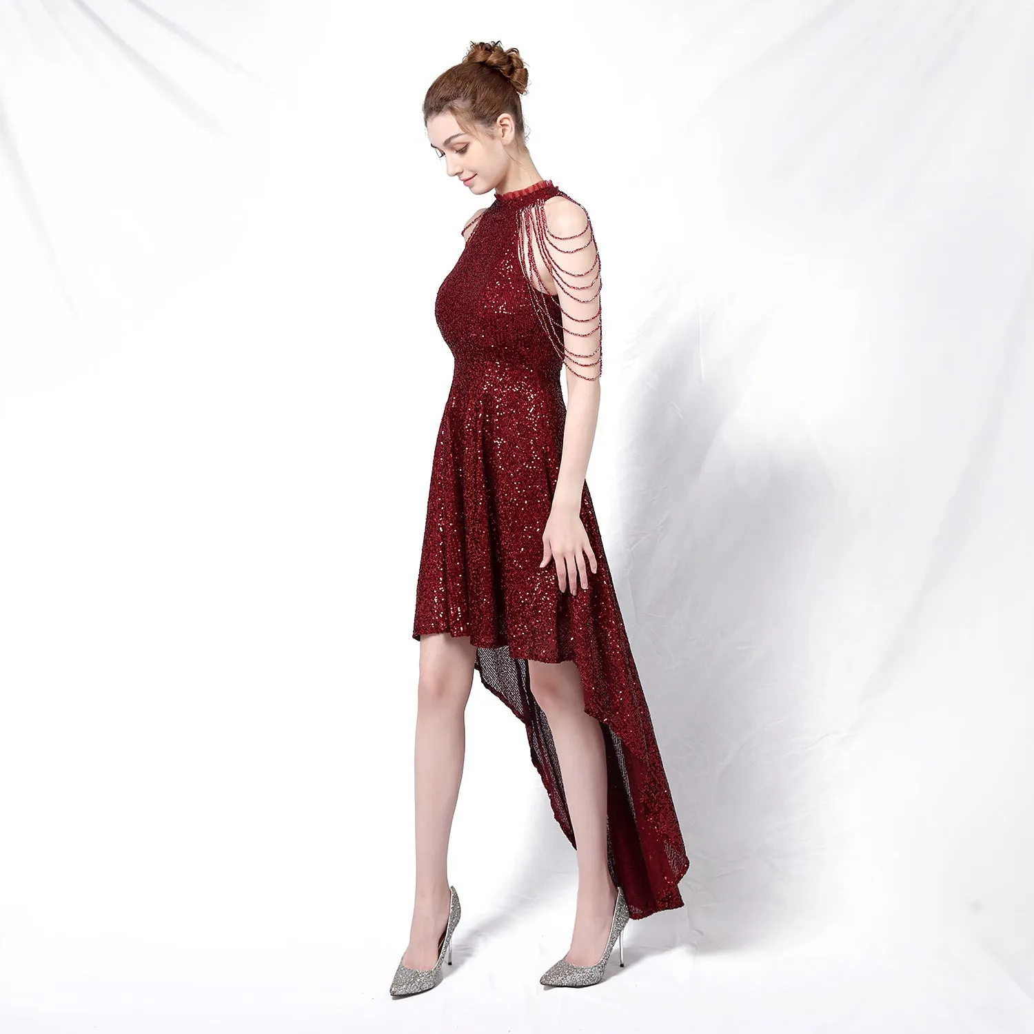 Amphitrite-18218-Beaded Hip Wrap Formal Dresses