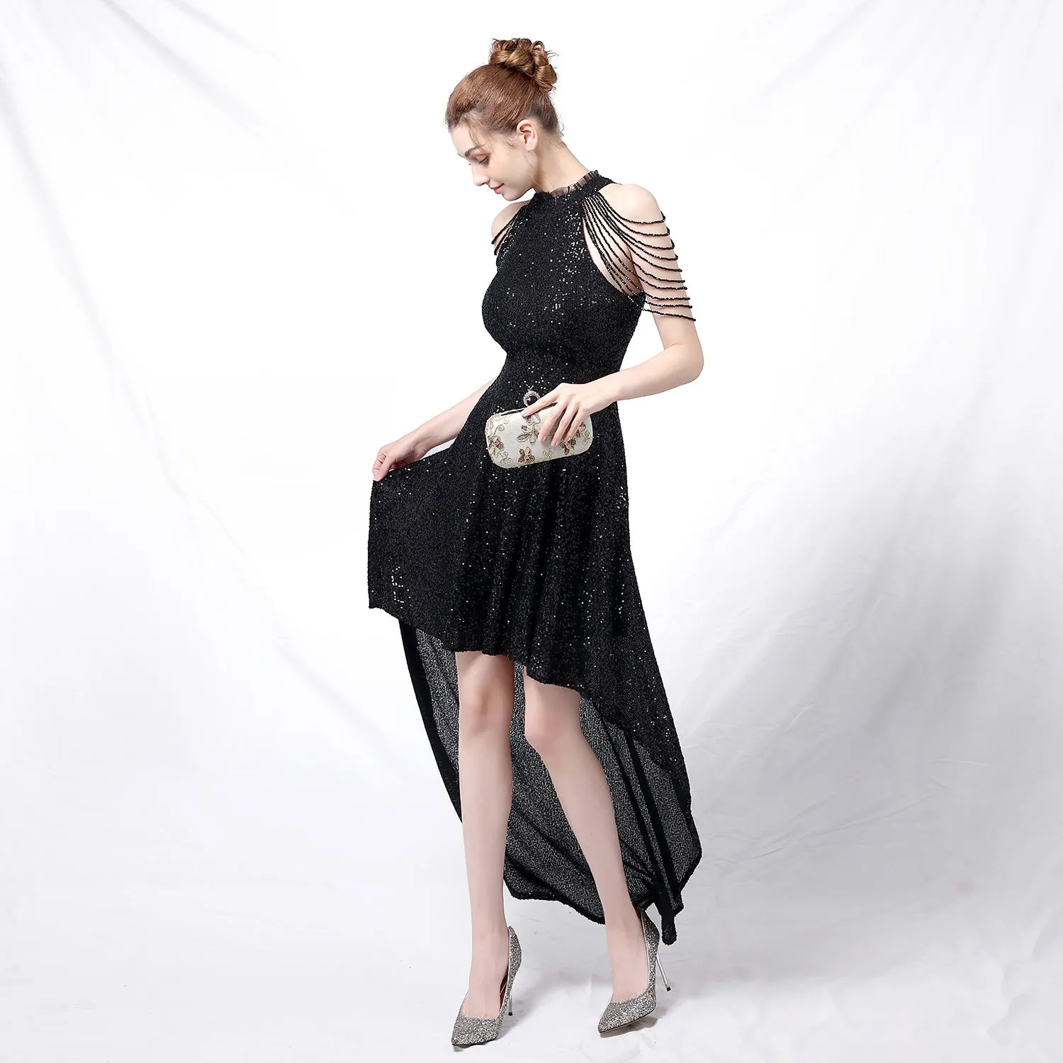 Amphitrite-18218-Beaded Hip Wrap Formal Dresses