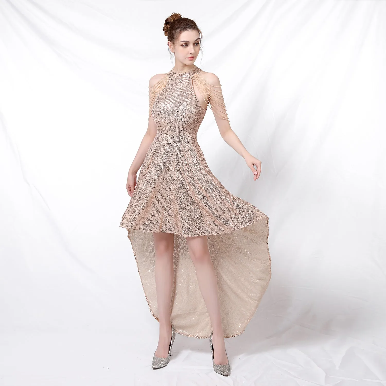 Amphitrite-18218-Beaded Hip Wrap Formal Dresses