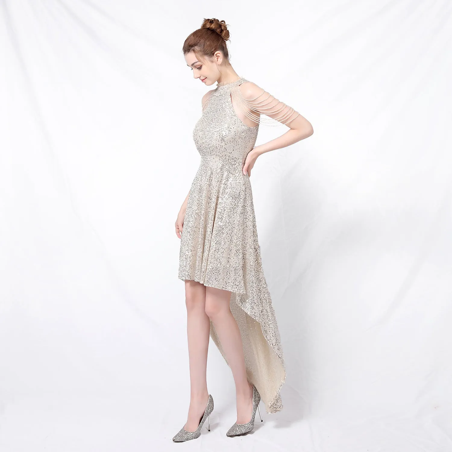Amphitrite-18218-Beaded Hip Wrap Formal Dresses