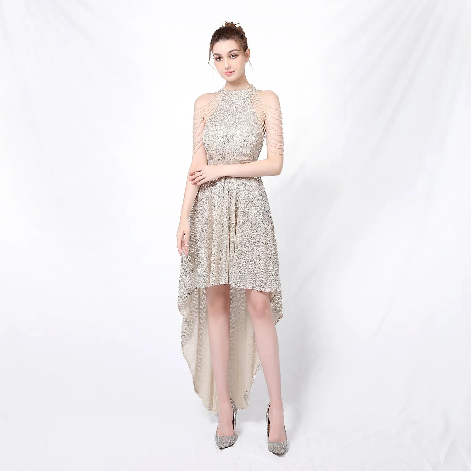 Amphitrite-18218-Beaded Hip Wrap Formal Dresses