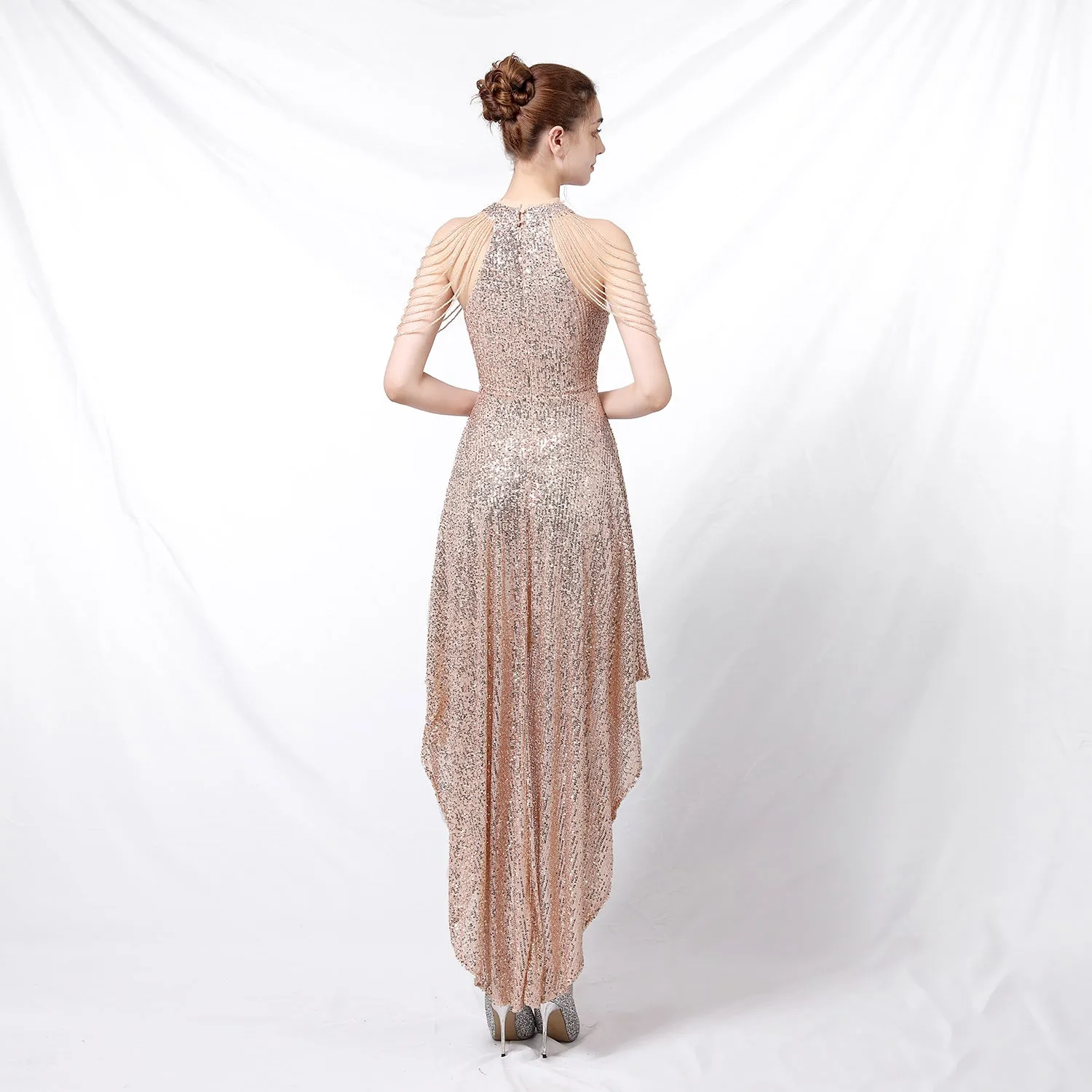 Amphitrite-18218-Beaded Hip Wrap Formal Dresses