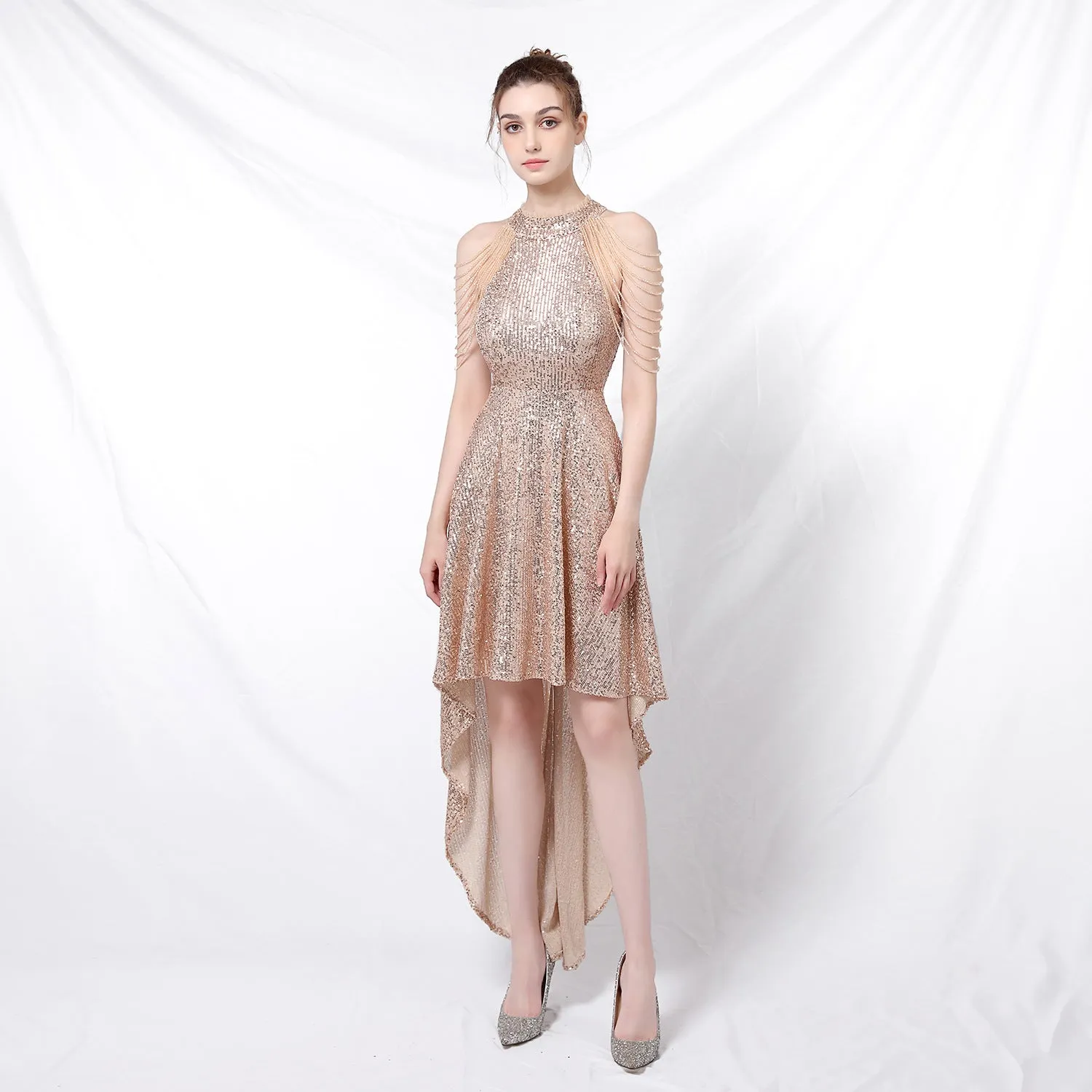 Amphitrite-18218-Beaded Hip Wrap Formal Dresses