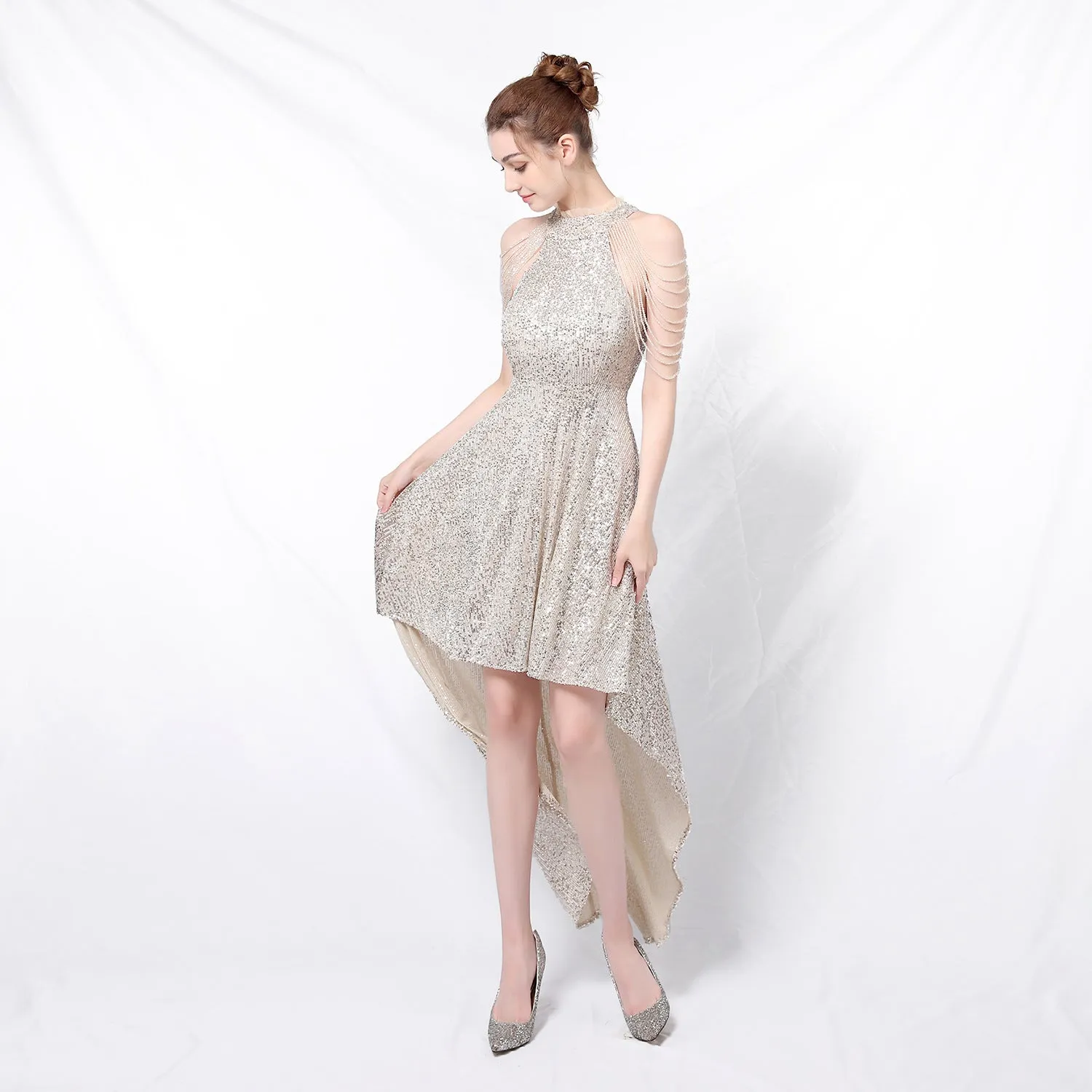 Amphitrite-18218-Beaded Hip Wrap Formal Dresses