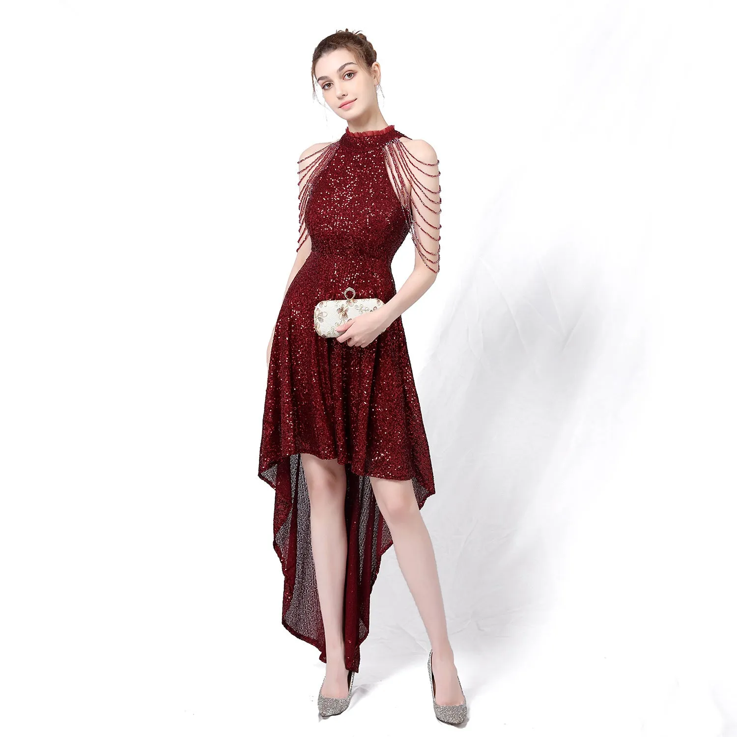 Amphitrite-18218-Beaded Hip Wrap Formal Dresses