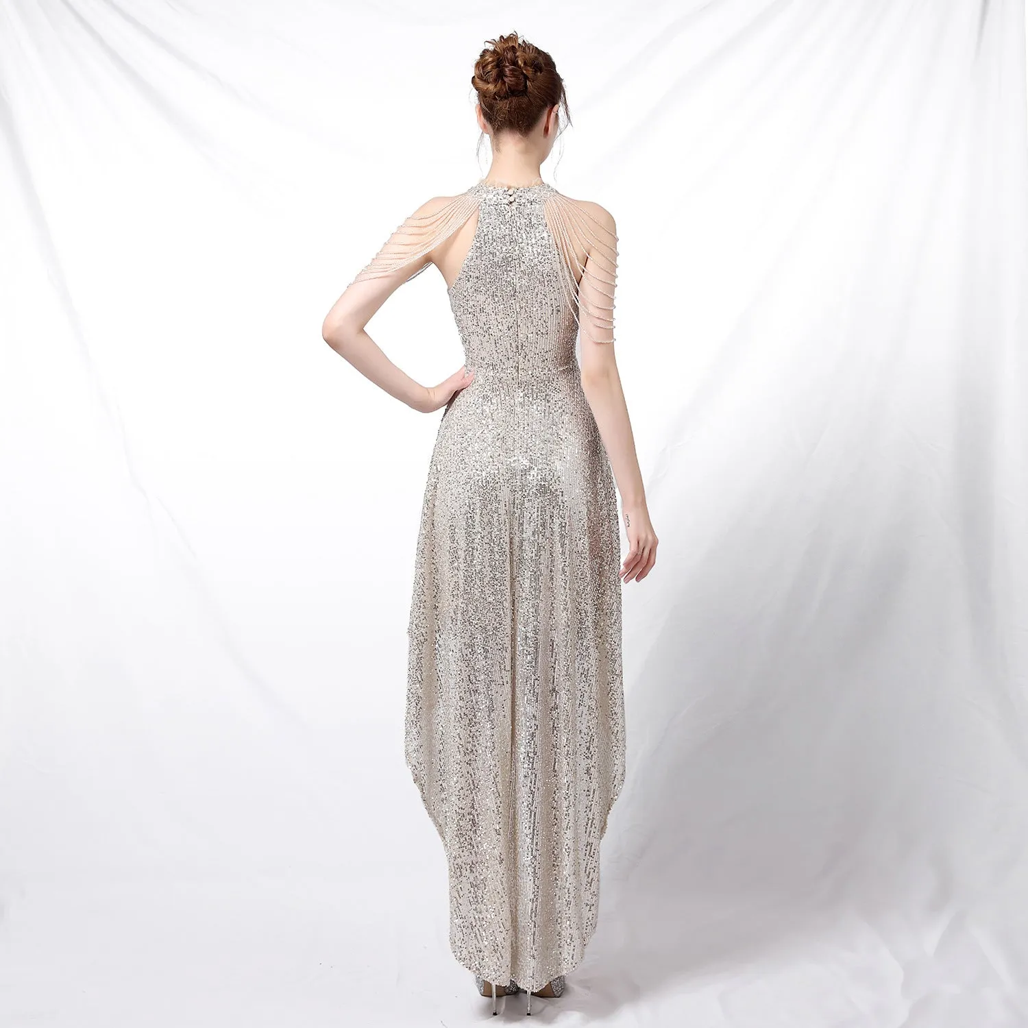Amphitrite-18218-Beaded Hip Wrap Formal Dresses