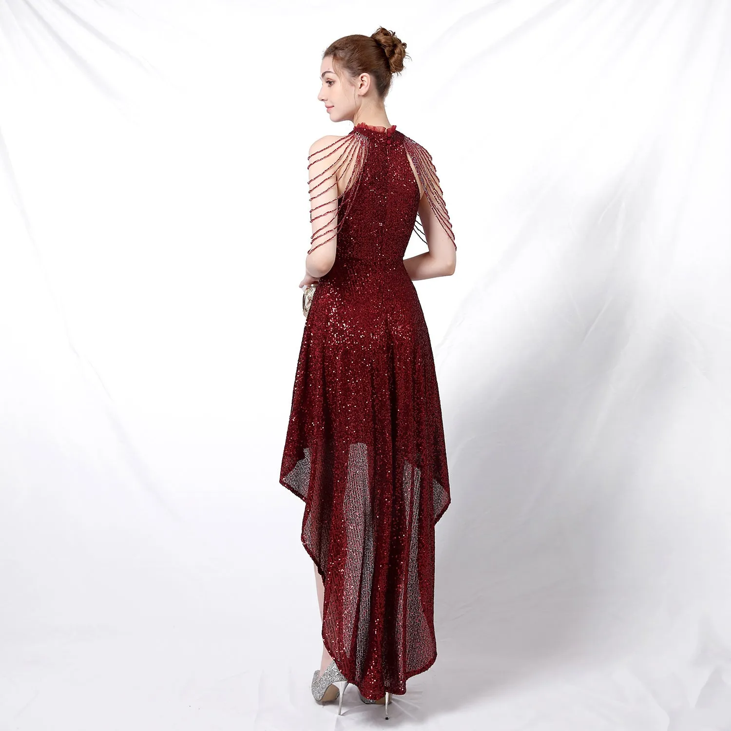 Amphitrite-18218-Beaded Hip Wrap Formal Dresses