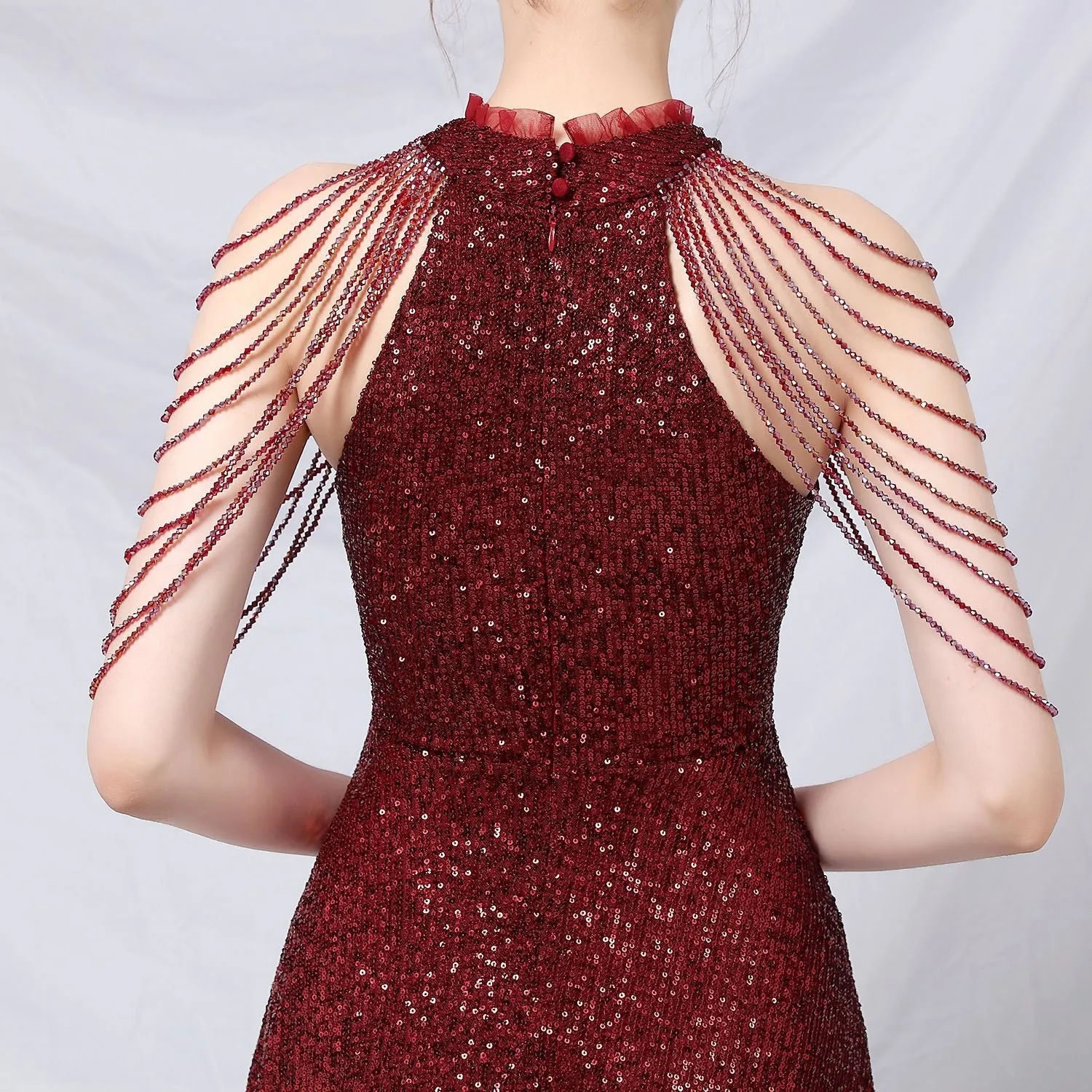 Amphitrite-18218-Beaded Hip Wrap Formal Dresses