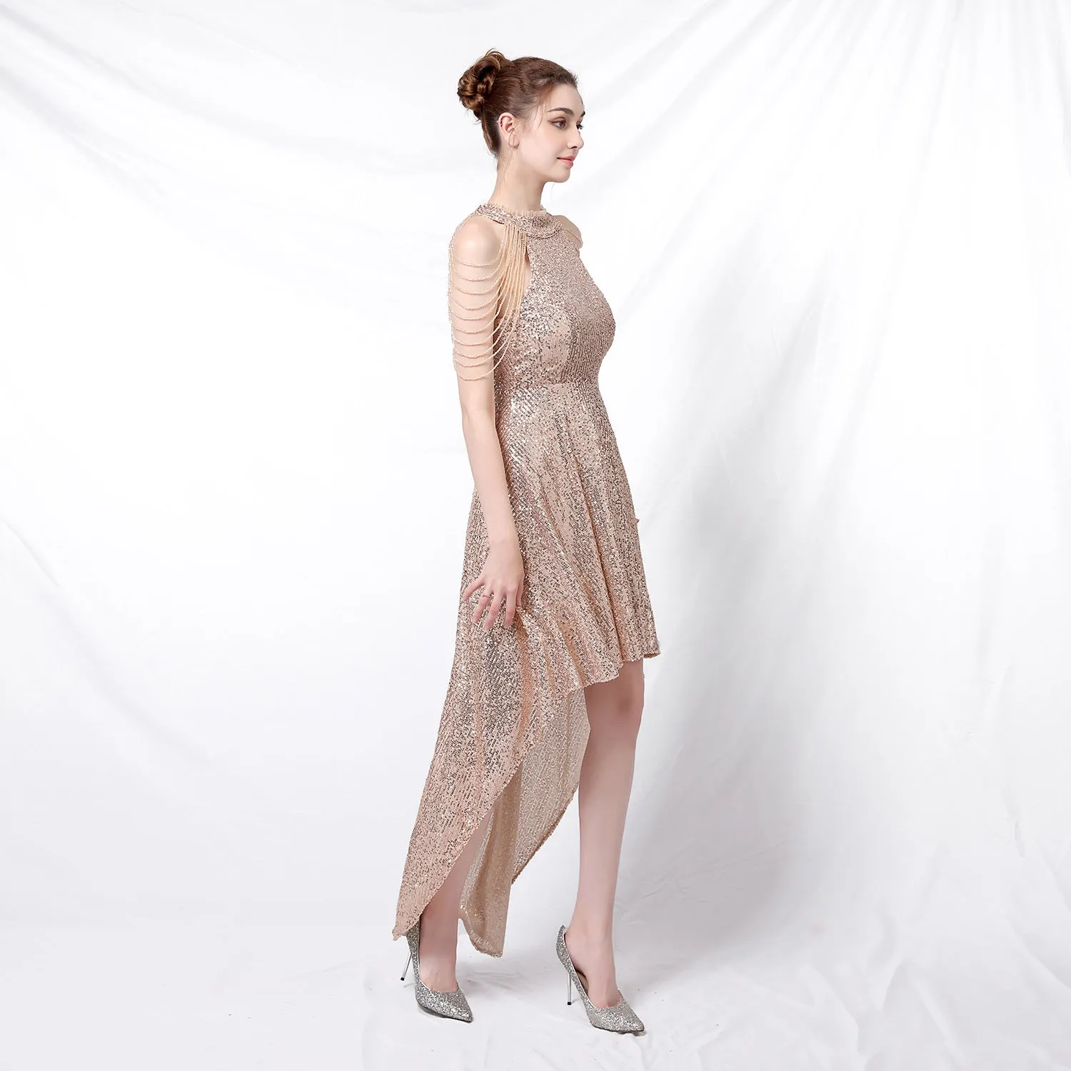 Amphitrite-18218-Beaded Hip Wrap Formal Dresses