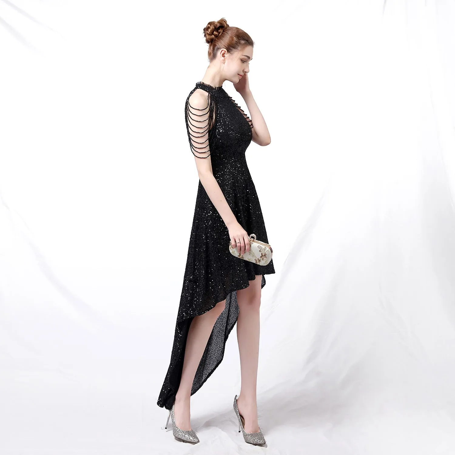 Amphitrite-18218-Beaded Hip Wrap Formal Dresses