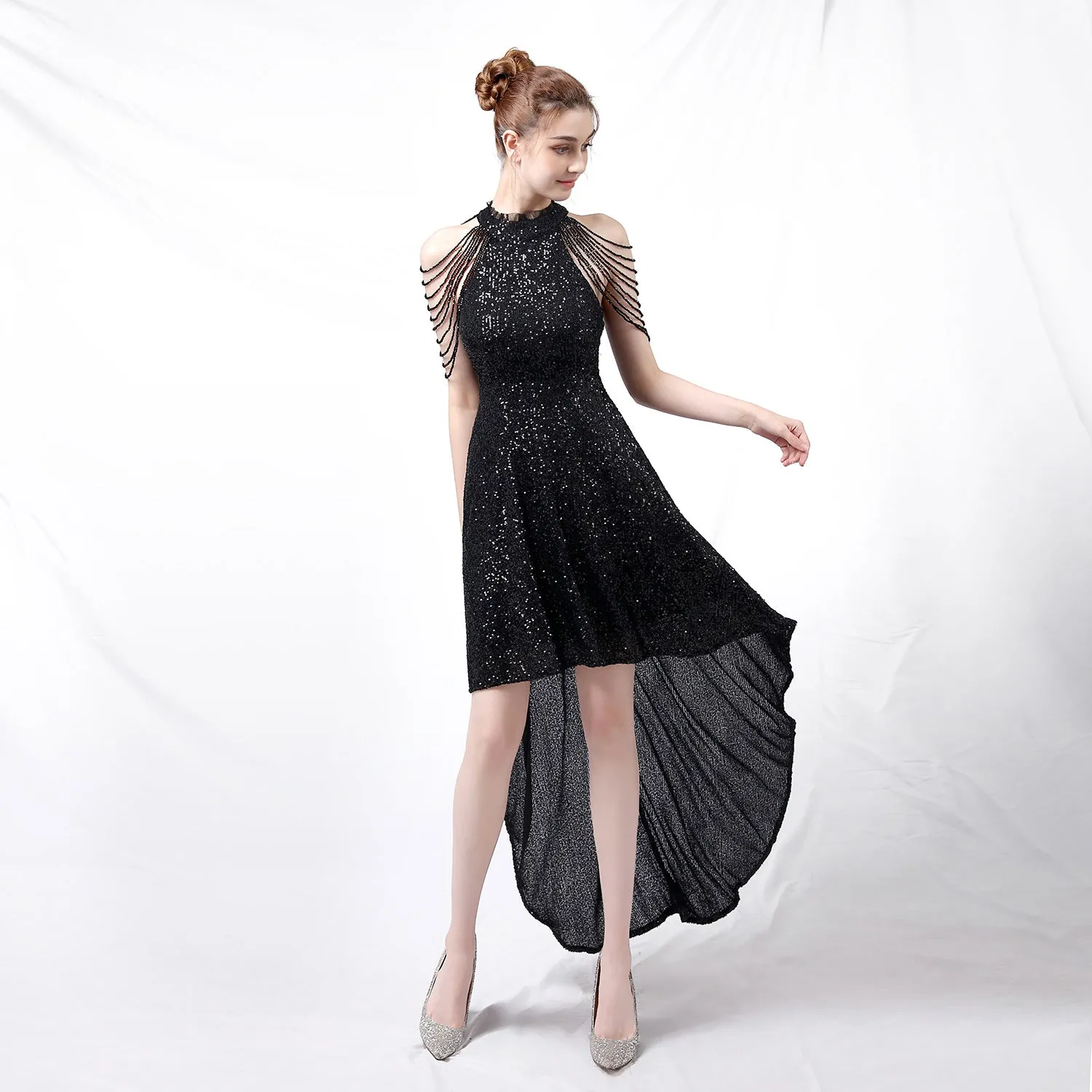 Amphitrite-18218-Beaded Hip Wrap Formal Dresses