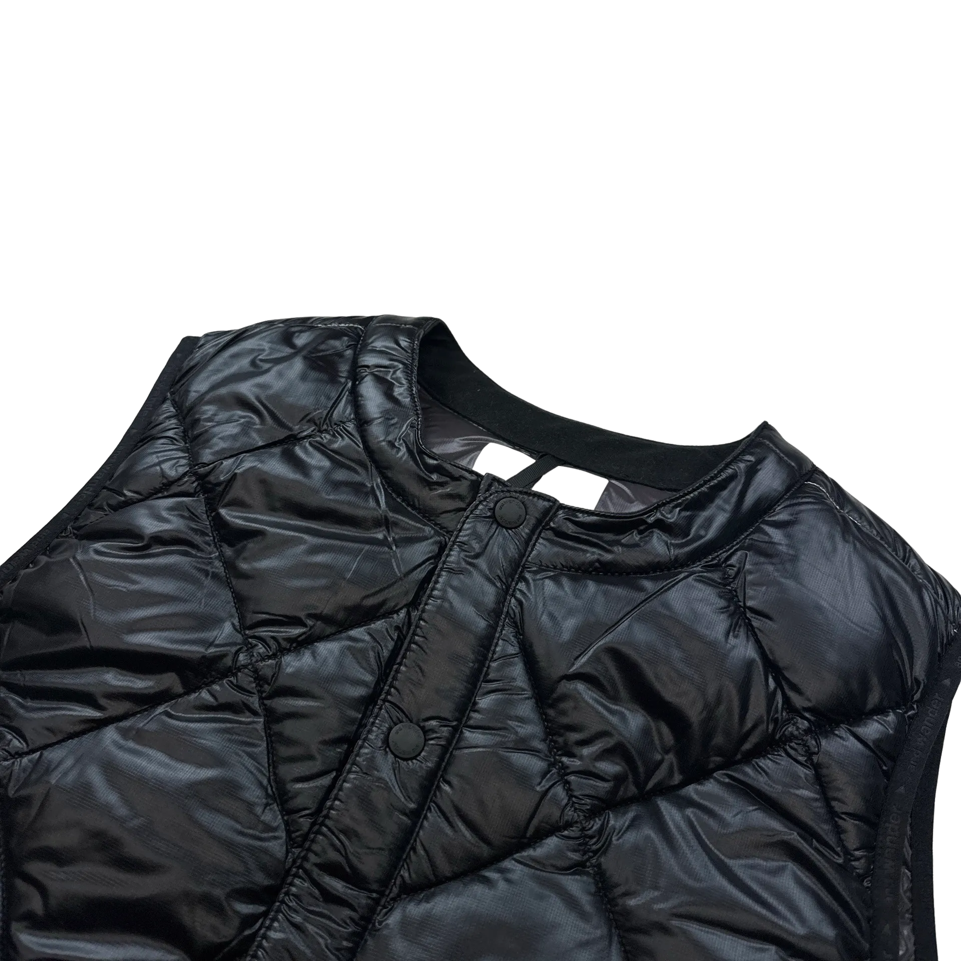 And Wander Black Pertex Diamond Quilted Puffer Vest - Small