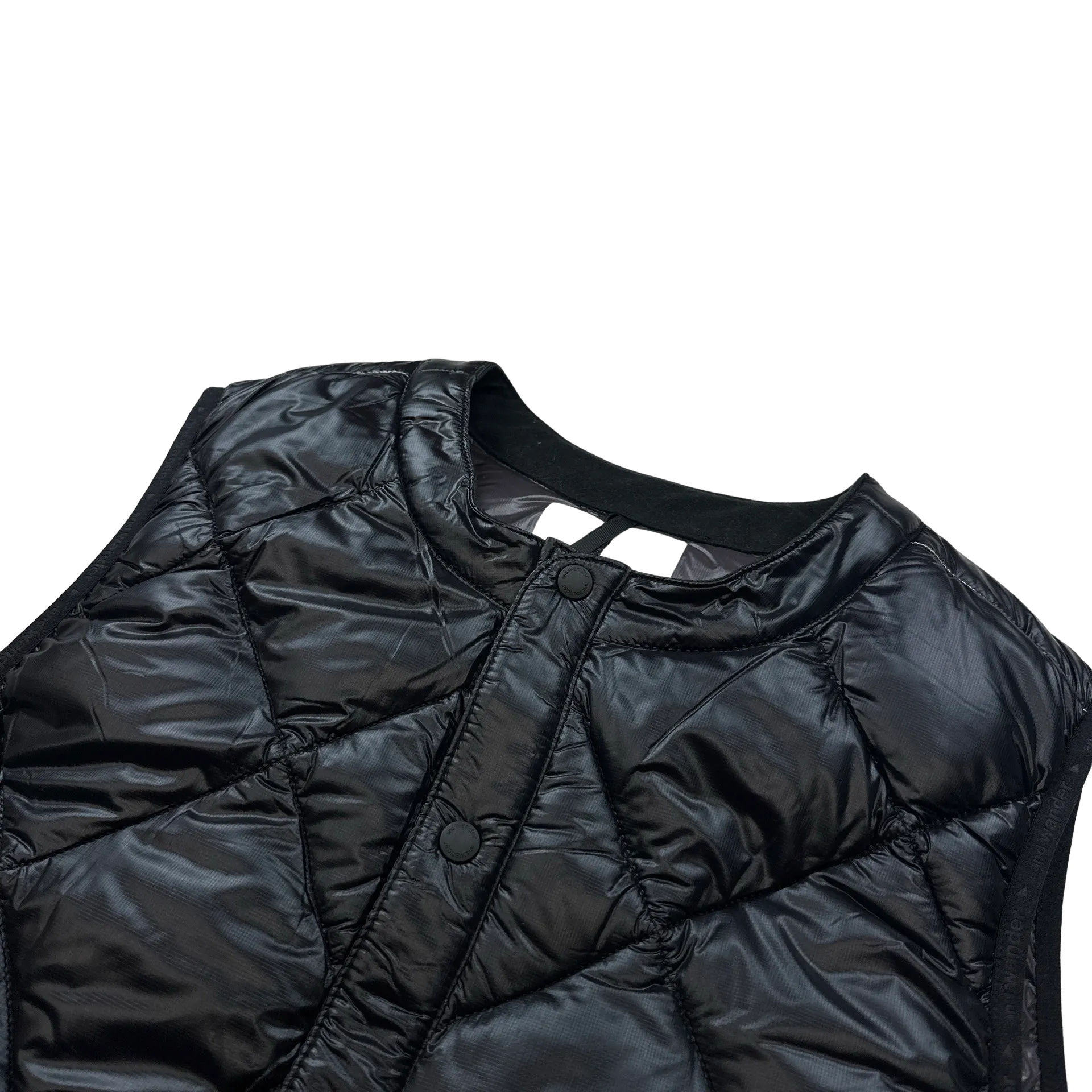 And Wander Black Pertex Diamond Quilted Puffer Vest - Small
