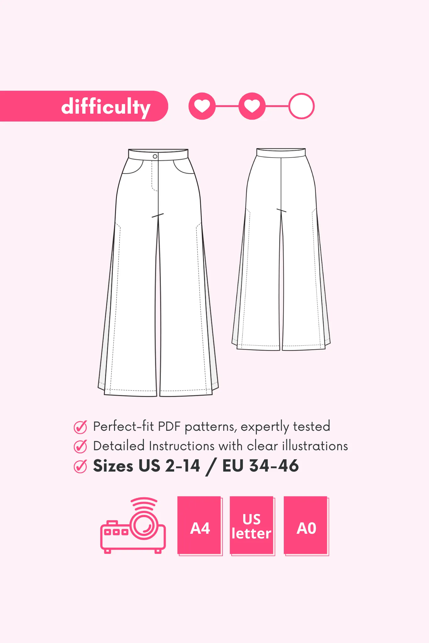ANNE - Split Leg Pants Pattern