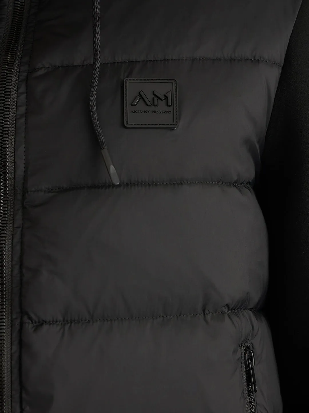 Antony Morato Men Black Solid Hooded Full Sleeves Puffer Jacket