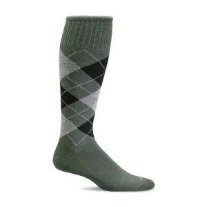 Argyle Moderate Graduated Compression Socks in Eucalyptus