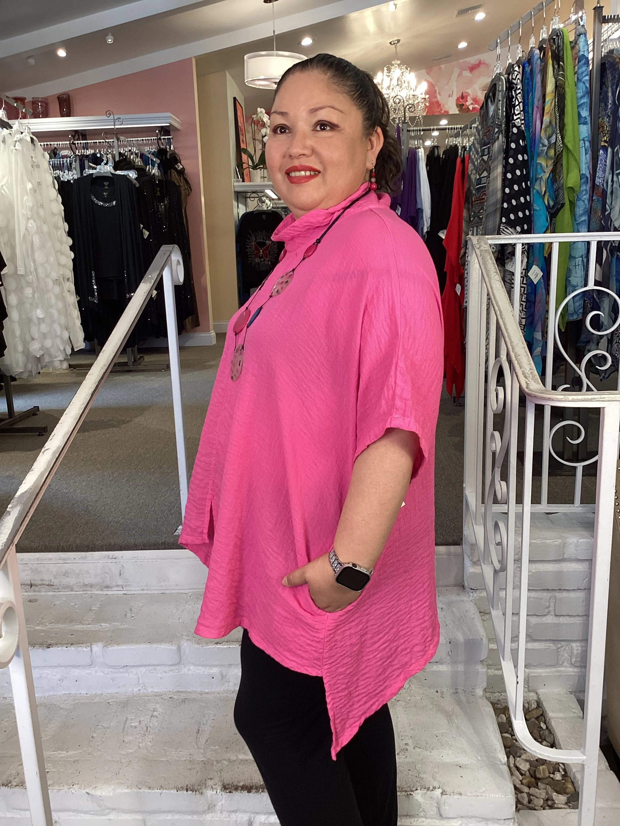ASYM TUNIC - CHERRY
