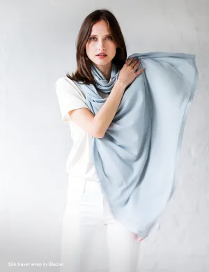 Australian Superfine Merino / Silk Wrap - Glacier