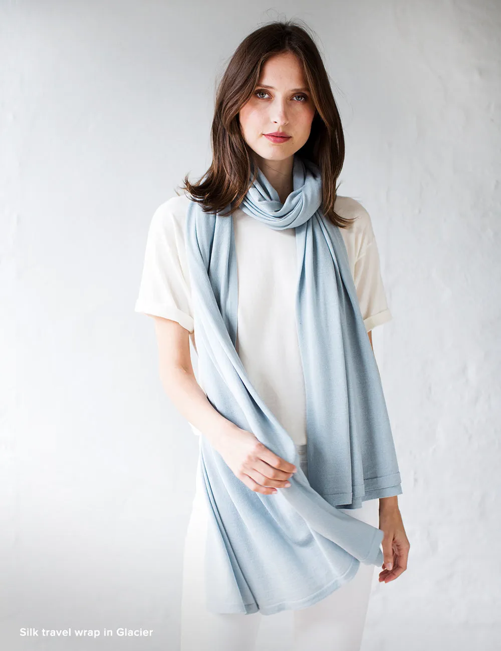 Australian Superfine Merino / Silk Wrap - Glacier