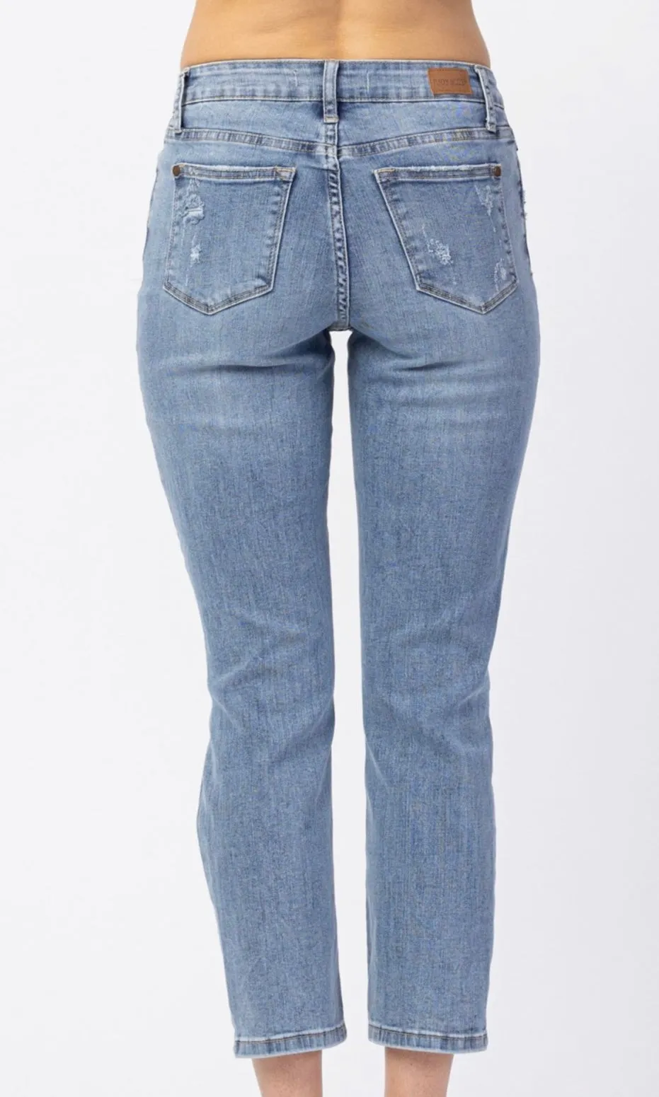 Awena High Waist Destroyed Boyfriend  Stretch Denim Jean