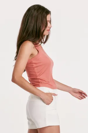 Baby Cleo Crop Ribbed Tank - Grapefruit