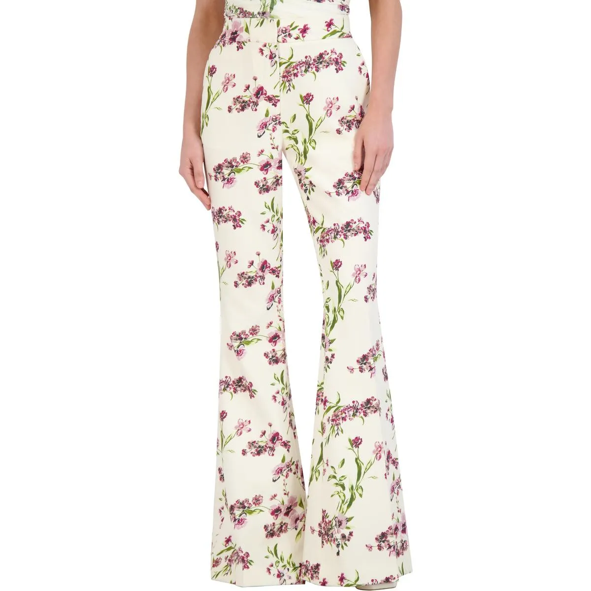BCBGMAXAZRIA Womens Crep High Waist Flared Pants