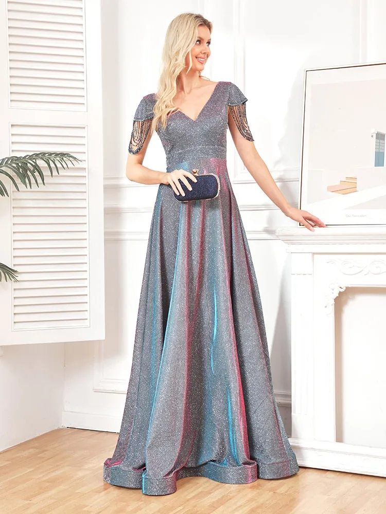 Beading Flash Women's Evening Party Dress