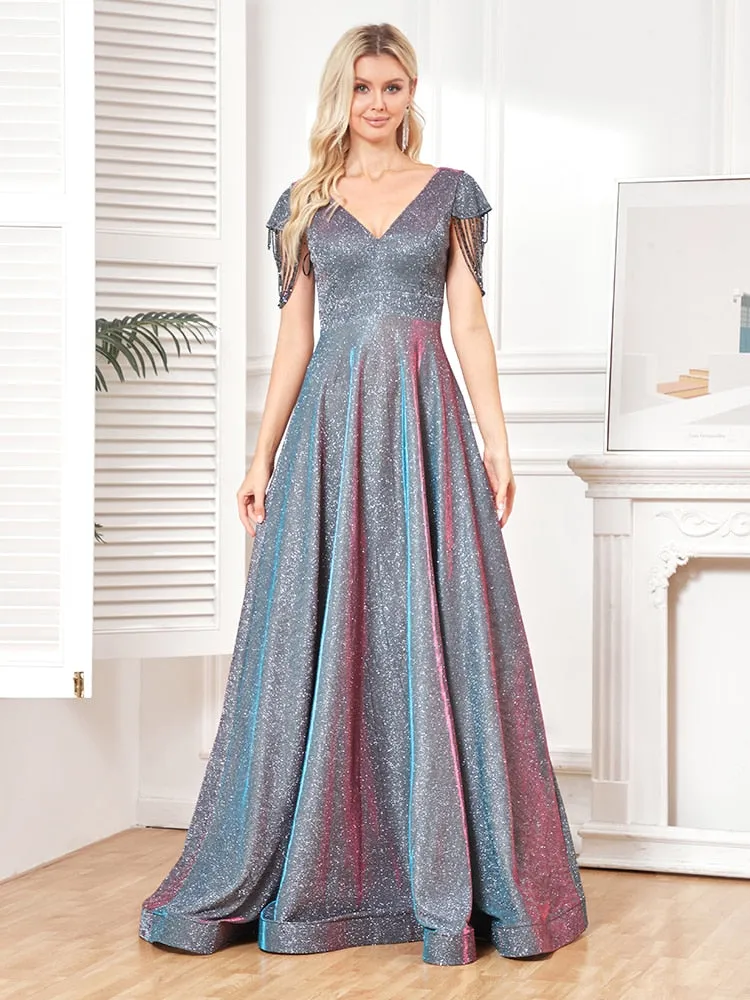 Beading Flash Women's Evening Party Dress