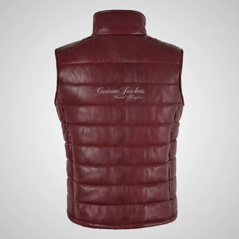 BELGRADE Women's Leather Puffer Gilet Soft Leather Padded Vest