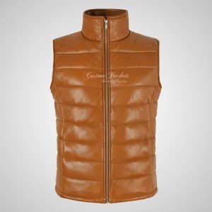 BELGRADE Women's Leather Puffer Gilet Soft Leather Padded Vest
