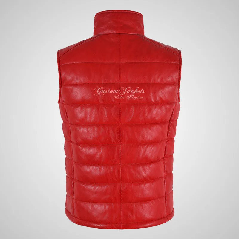 BELGRADE Women's Leather Puffer Gilet Soft Leather Padded Vest